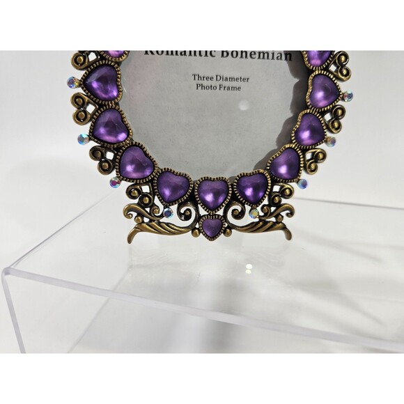 LOT 3 Two's Company Romantic Bohemian 3" Picture Frames Rhinestone Glass Decor - Picture 4 of 12